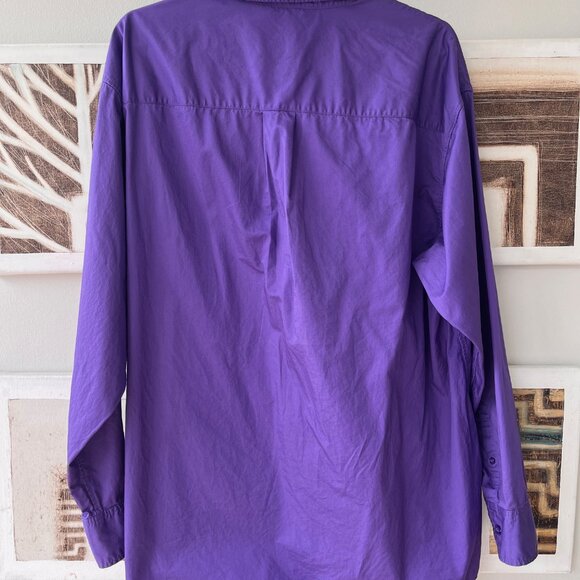 & OTHER STORIES Voluminous Cotton Oversized Button-Up Purple Dress Shirt Size L. - Picture 8 of 10